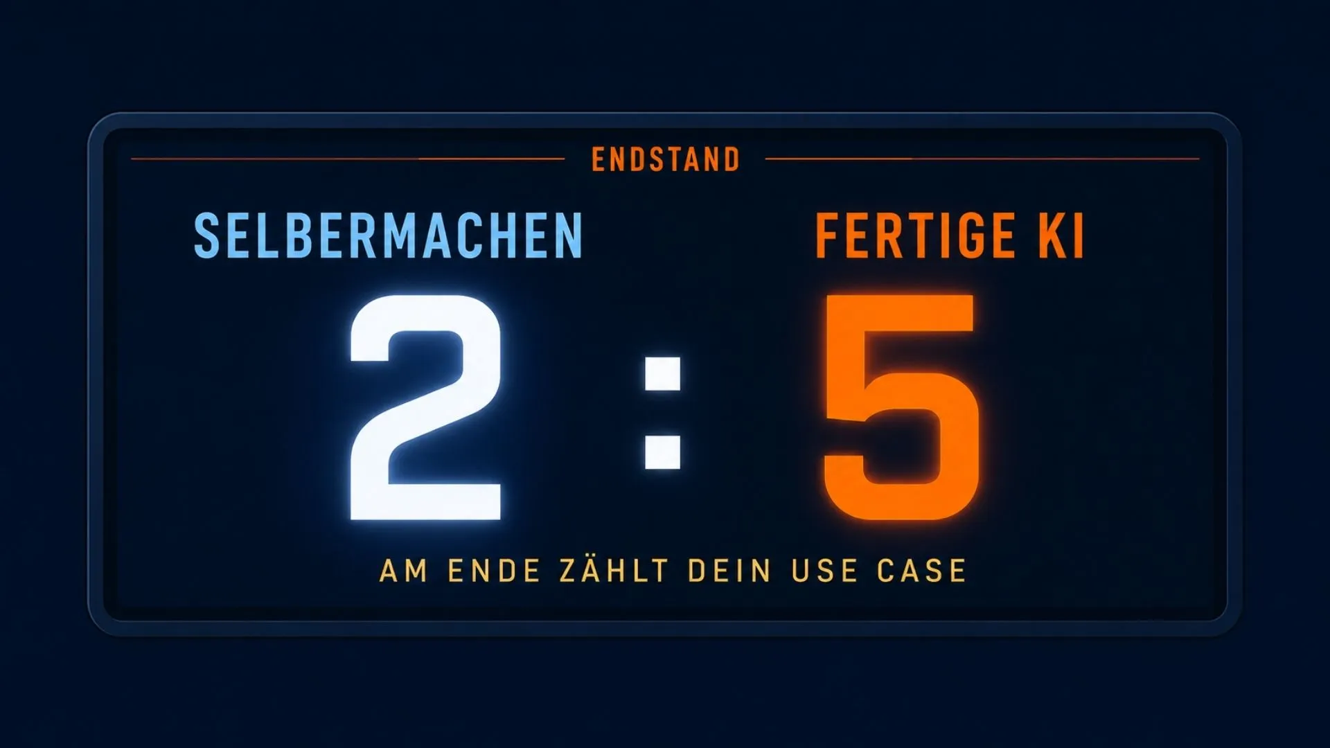Anzeigetafel mit dem Endstand Selbermachen zwei zu fünf Fertige KI