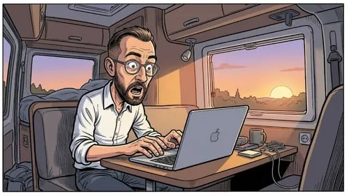 Patrick überrascht im Camper - Comic