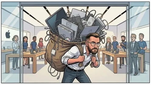 Patrick auf dem Weg zum Apple Store - Comic