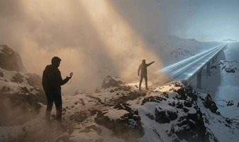 Ein suchender, der durch den Nebel zur Klarheit findet und dann beschleunigen kann.